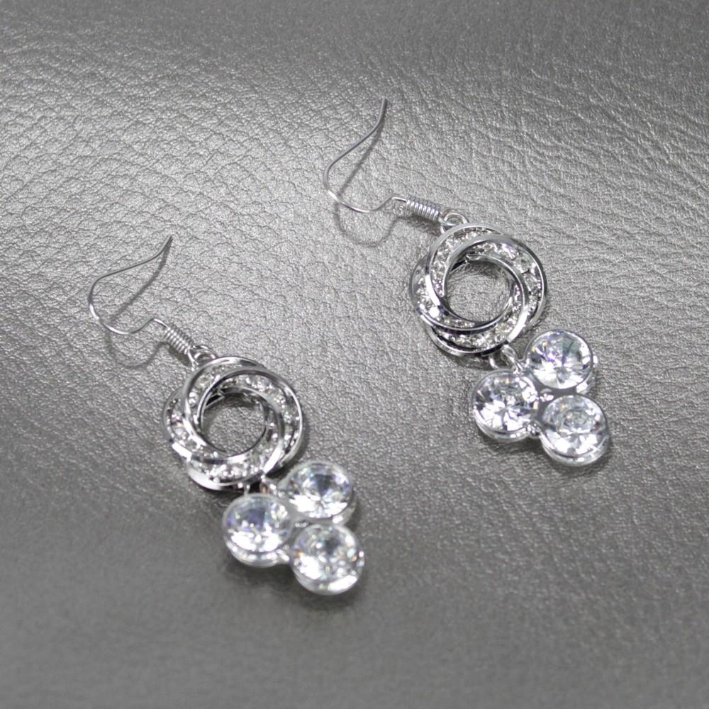 Stone Embellished Metal Drop Earrings For Women - Image 2