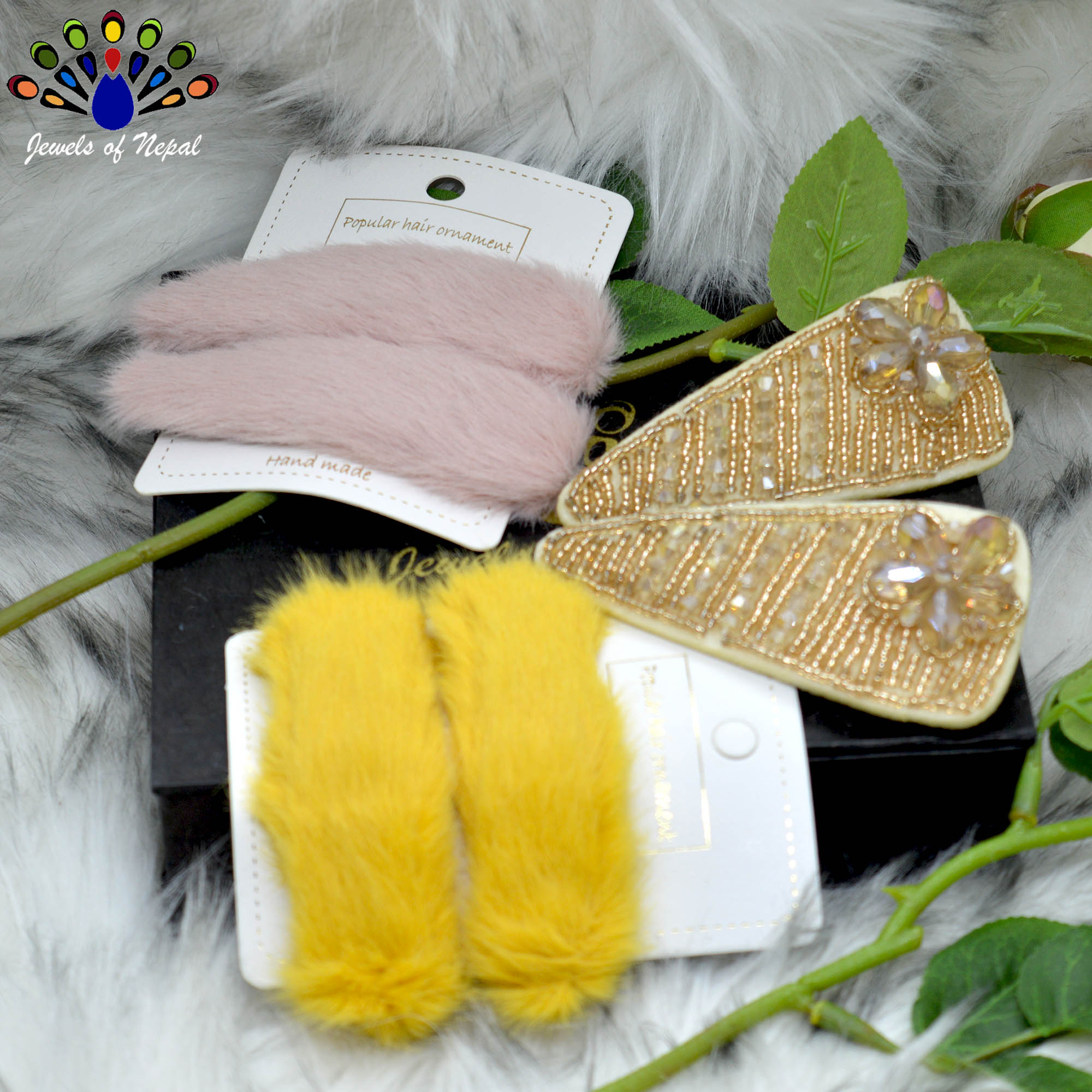 Jewels of Nepal- Combo of Teen Style Hair Clip Set- 6 pcs - Image 2