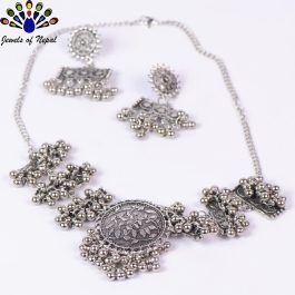 Silver Oxidized Toned Jewelry Set for Women- Jewels of Nepal