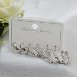 Jewels of Nepal Stainless Steel CZ Stone Studded Combo Earrings Set for Women