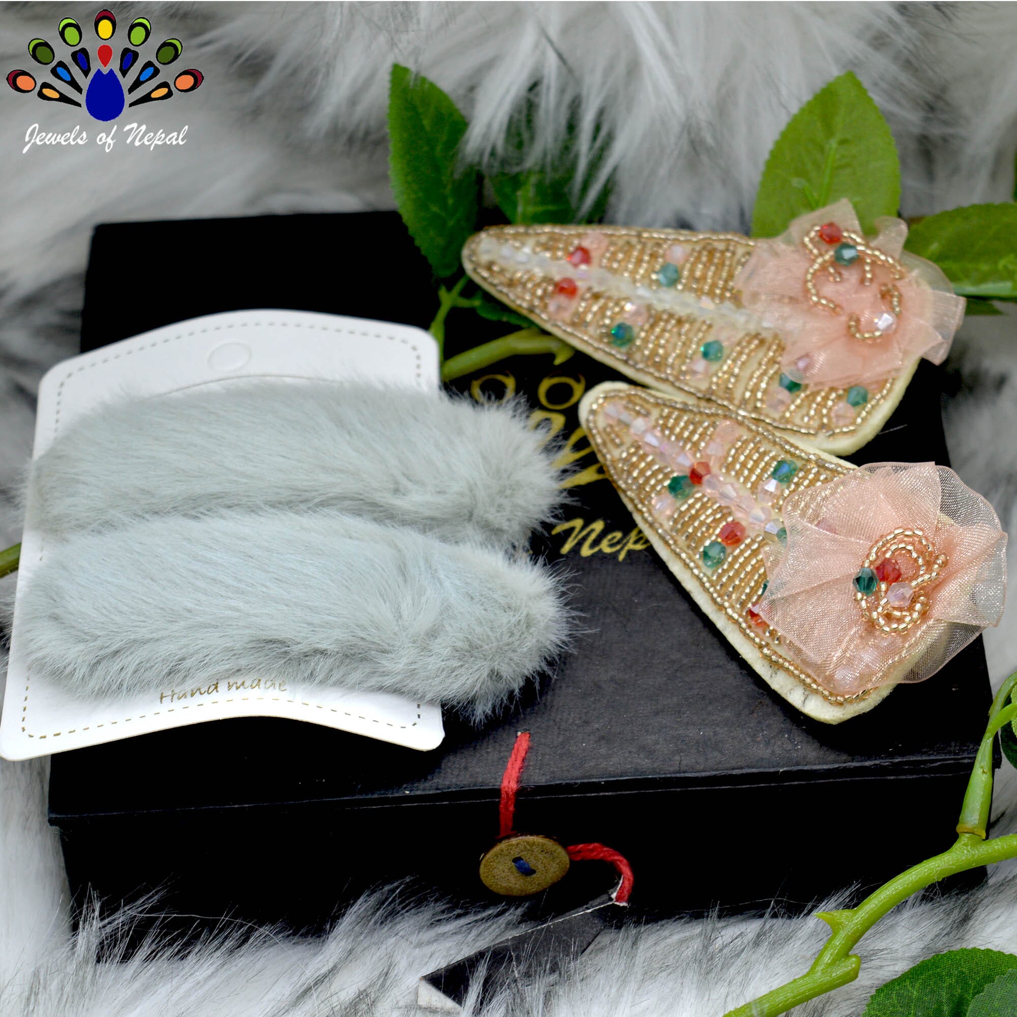 Jewels of Nepal- Combo of Teen Style Hair Clip Set For Women- 4 pcs - Image 5