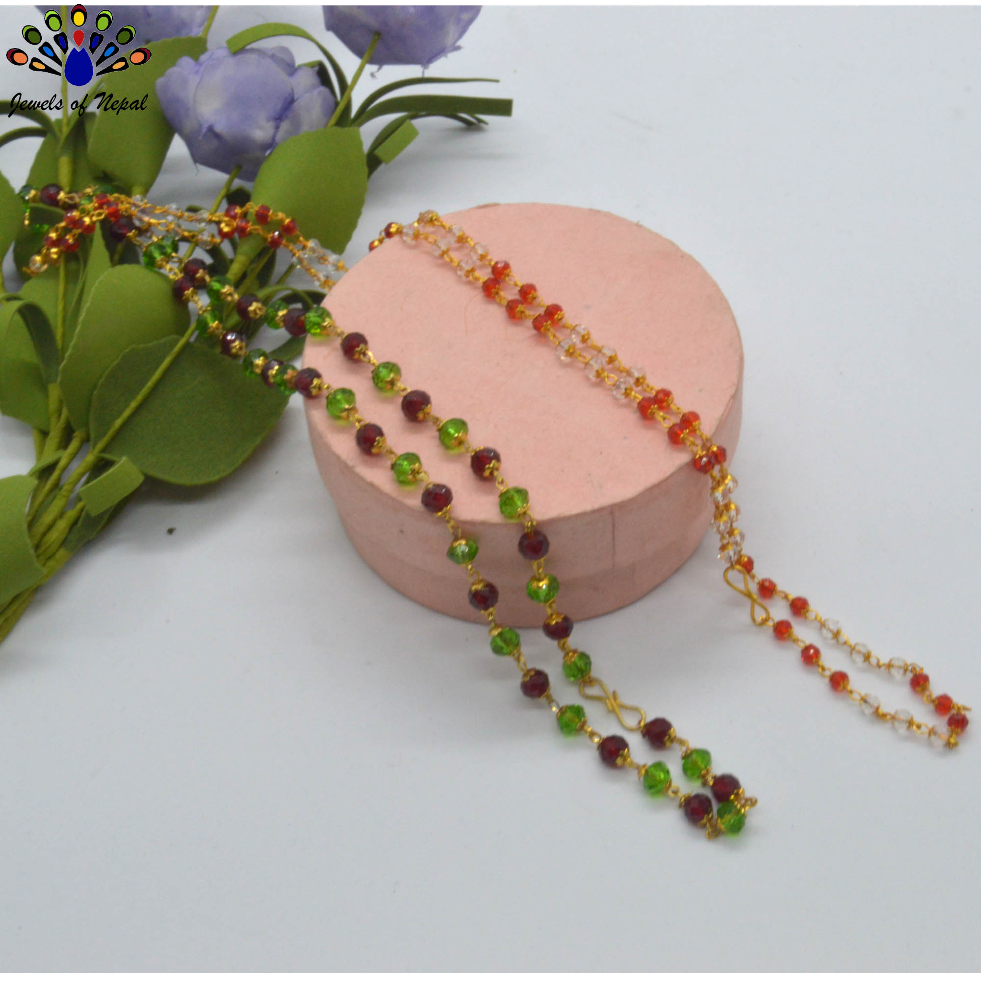 Combo of Faux Crystal Metal Beaded Mala- 2 Pcs