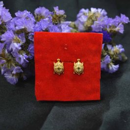 Gold Plated Stone Studded Tortoise Designed Small Ear Studs For Women