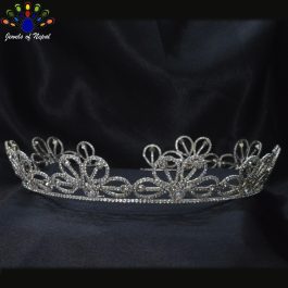 White Stunning Bridal Full Head Round Crown/Hair Embellishment For Women