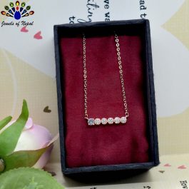Rose Gold Plated Zirconia A Stoned Pendant Chain - Jewels of Nepal