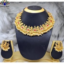 Golden Temple Style Necklace Set With Earrings - Jewels of Nepal