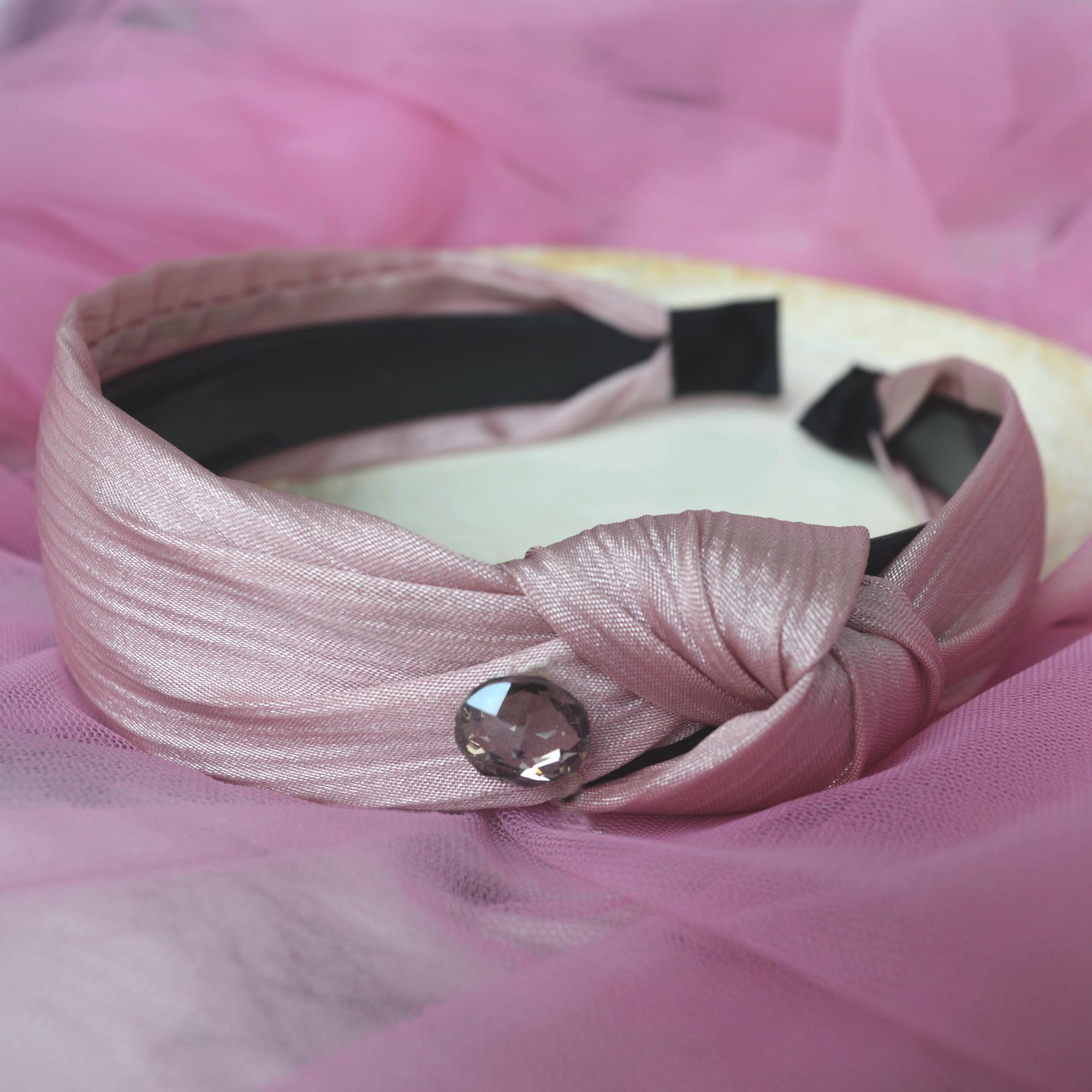 Jewels Of Nepal Knot Designed Silk Hair Band/ Hairband For Women - Image 3