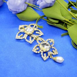 Flower Shaped Faux Moti Drop Hair Embellishment For Women