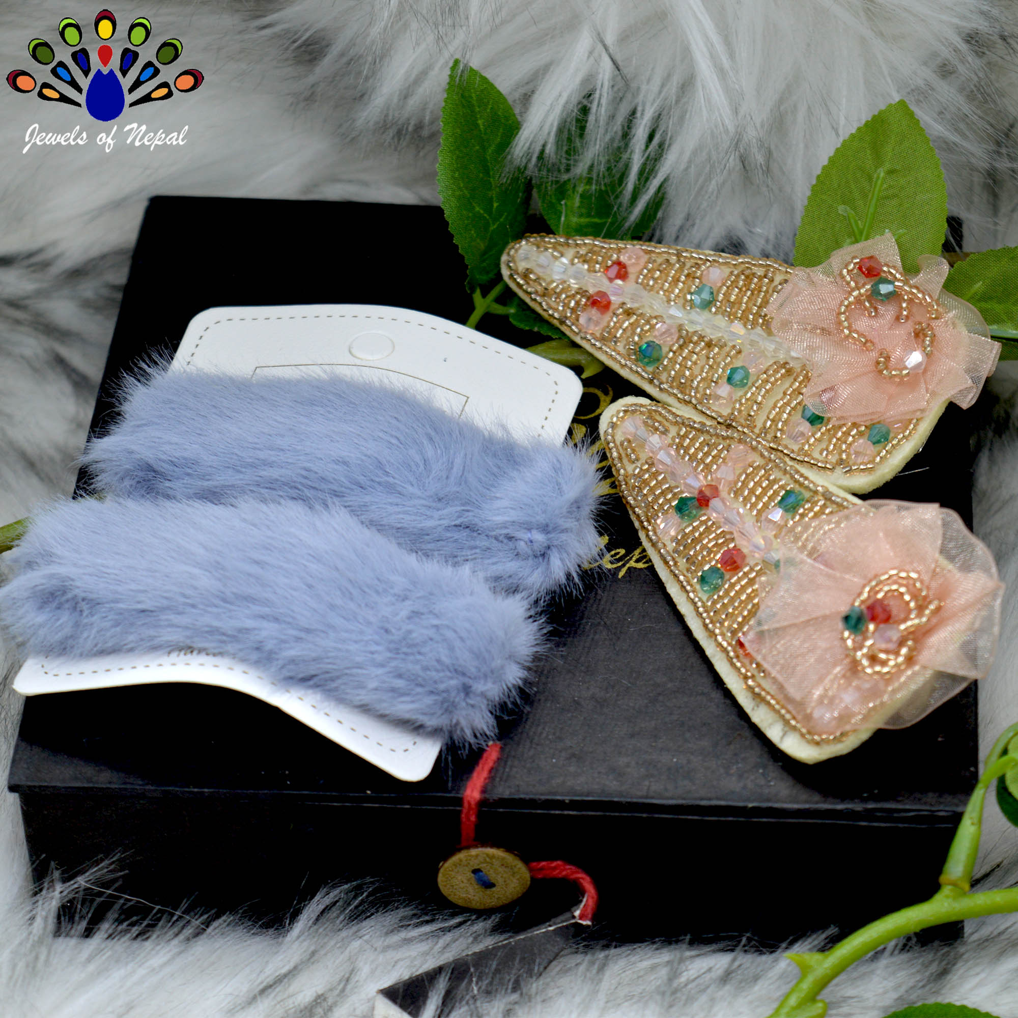 Jewels of Nepal- Combo of Teen Style Hair Clip Set For Women- 4 pcs - Image 6