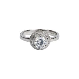 Silver Zircon Studded Pure Silver 925 Finger Ring For Women