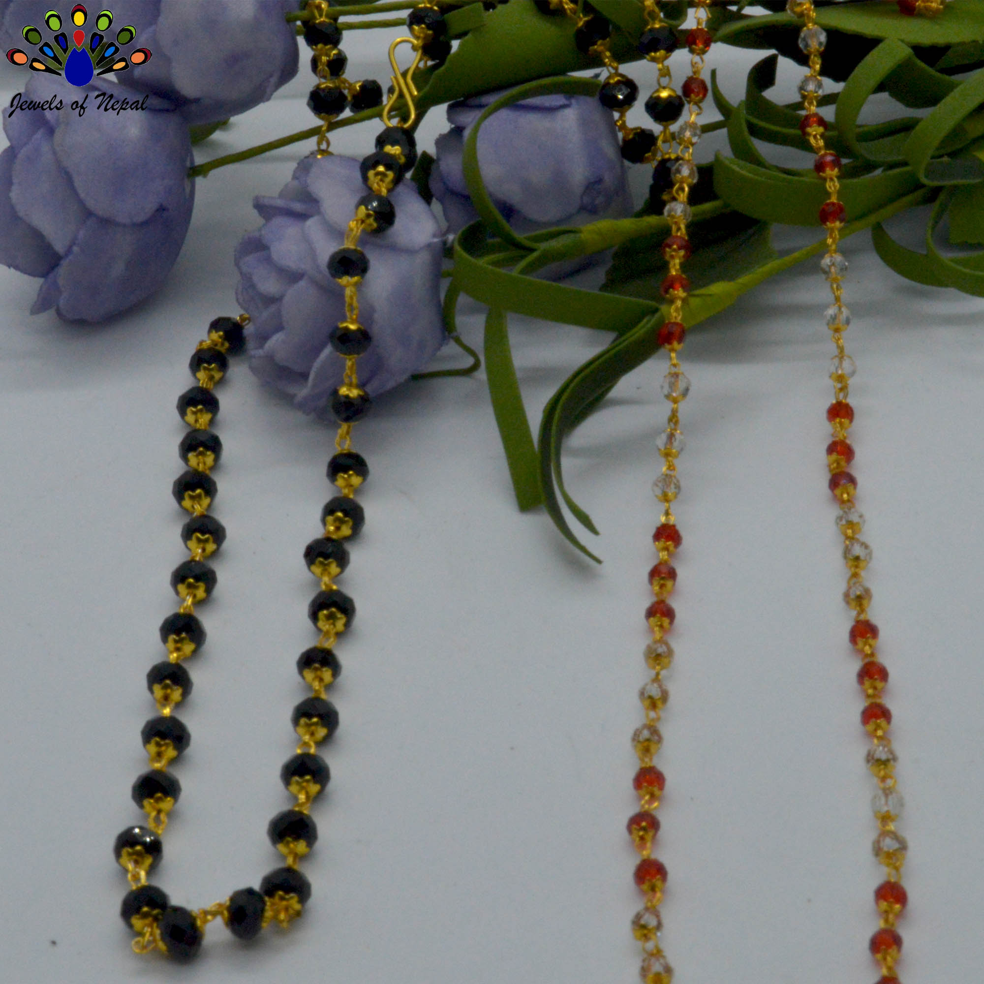 Combo of Faux Crystal Metal Beaded Mala- 2 Pcs - Image 2