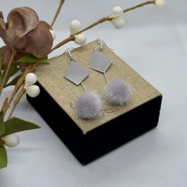 Long Pom Drop Earrings For Women