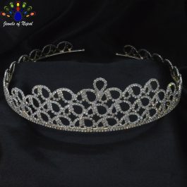 White Stunning Bridal Full Head Round Crown/Hair Embellishment For Women