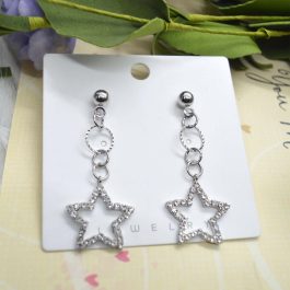 Golden/Silver Korean Star Designed Drop Earrings by Jewels of Nepal