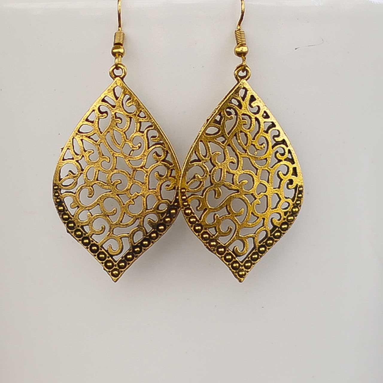 Cutout Leaf Earrings For Women