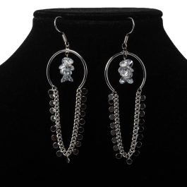 Silver Boho Style Crystals Embedded Earrings For Women