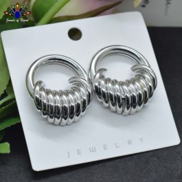 Jewels of Nepal Golden/Silver Trendy Korean Style Ear Studs for Women