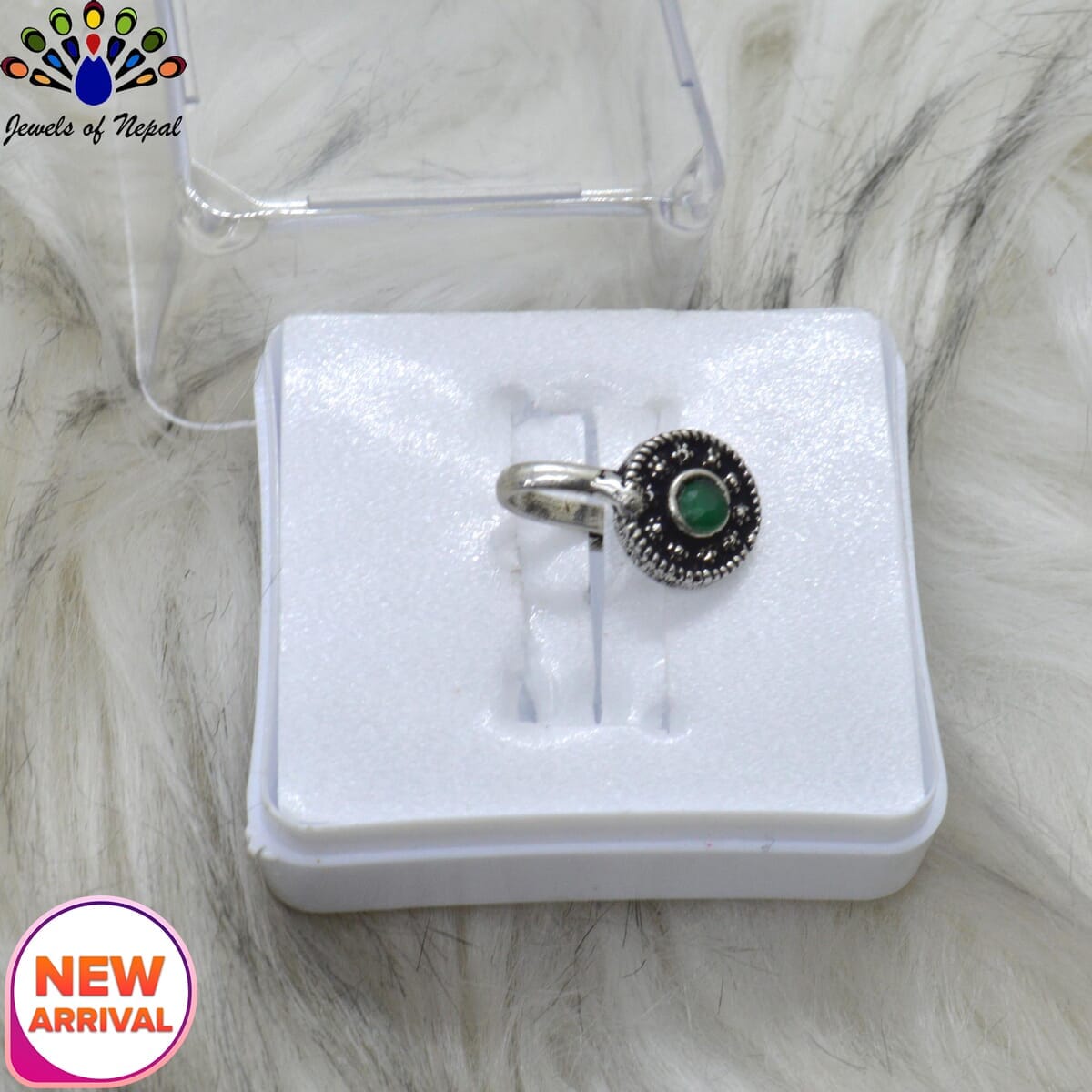 Oxidized Silver Toned Stone Clip on Nose Ring / Nathi/ Nathiya For Women- 1pc - Image 39