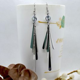 Silver Long Tasseled Earrings For Women
