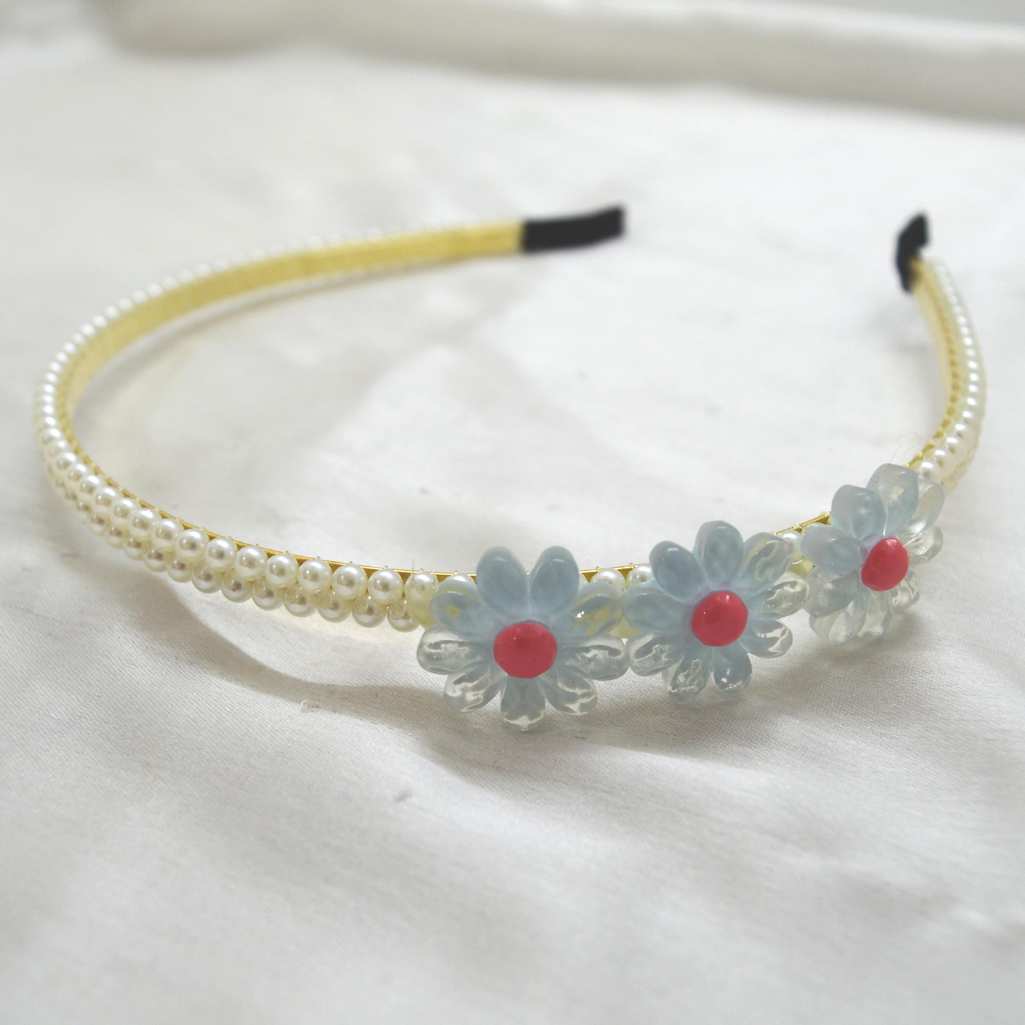 Jewels Of Nepal Faux Pearl Beaded Metal Hair Band/ Hairband For Women - Image 5