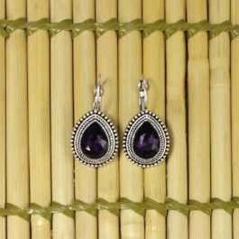 Purple Stoned Earrings For Women