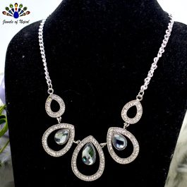 Drop Designed Stone Studded Statement Necklace- Jewels of Nepal