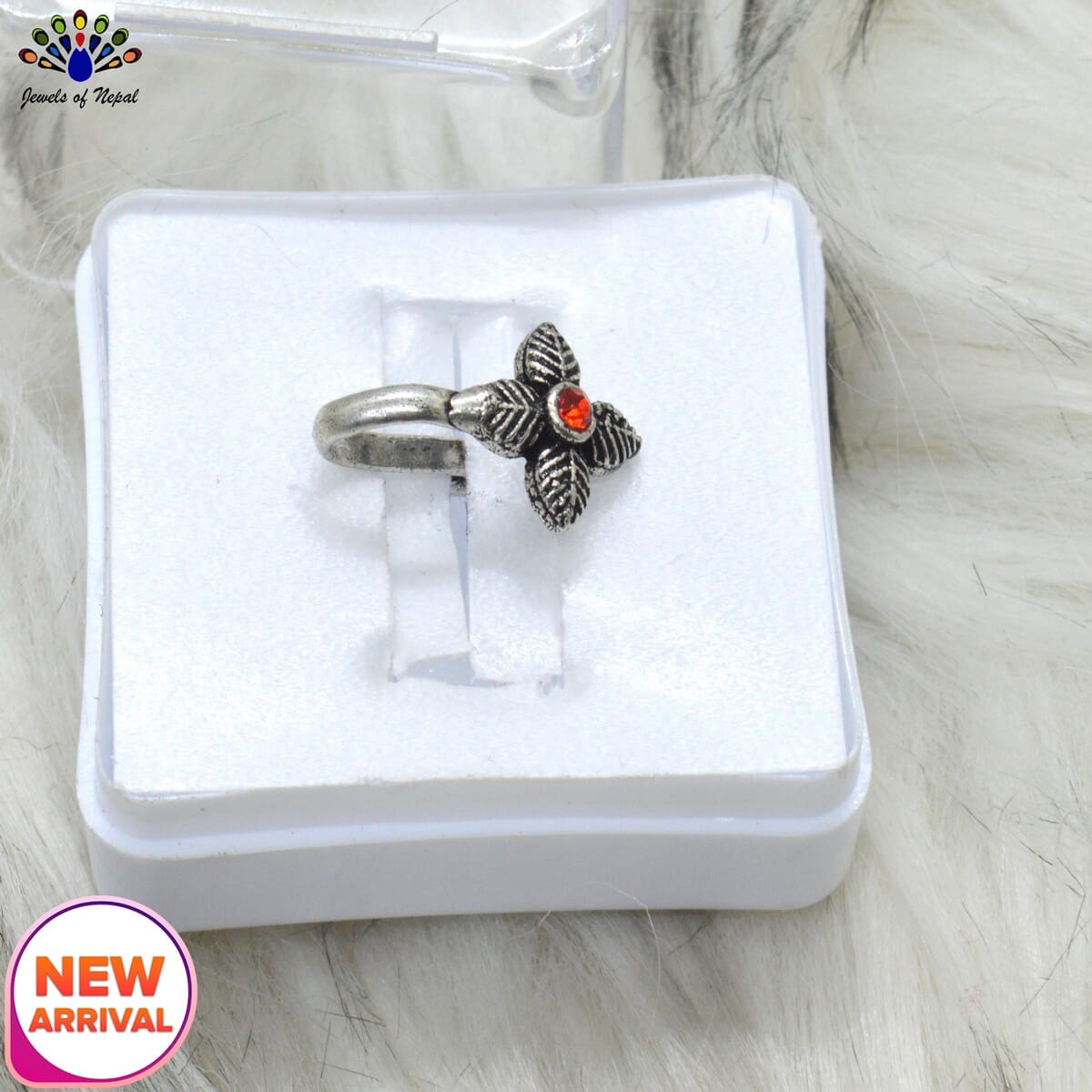 Oxidized Silver Toned Stone Clip on Nose Ring / Nathi/ Nathiya For Women- 1pc - Image 49
