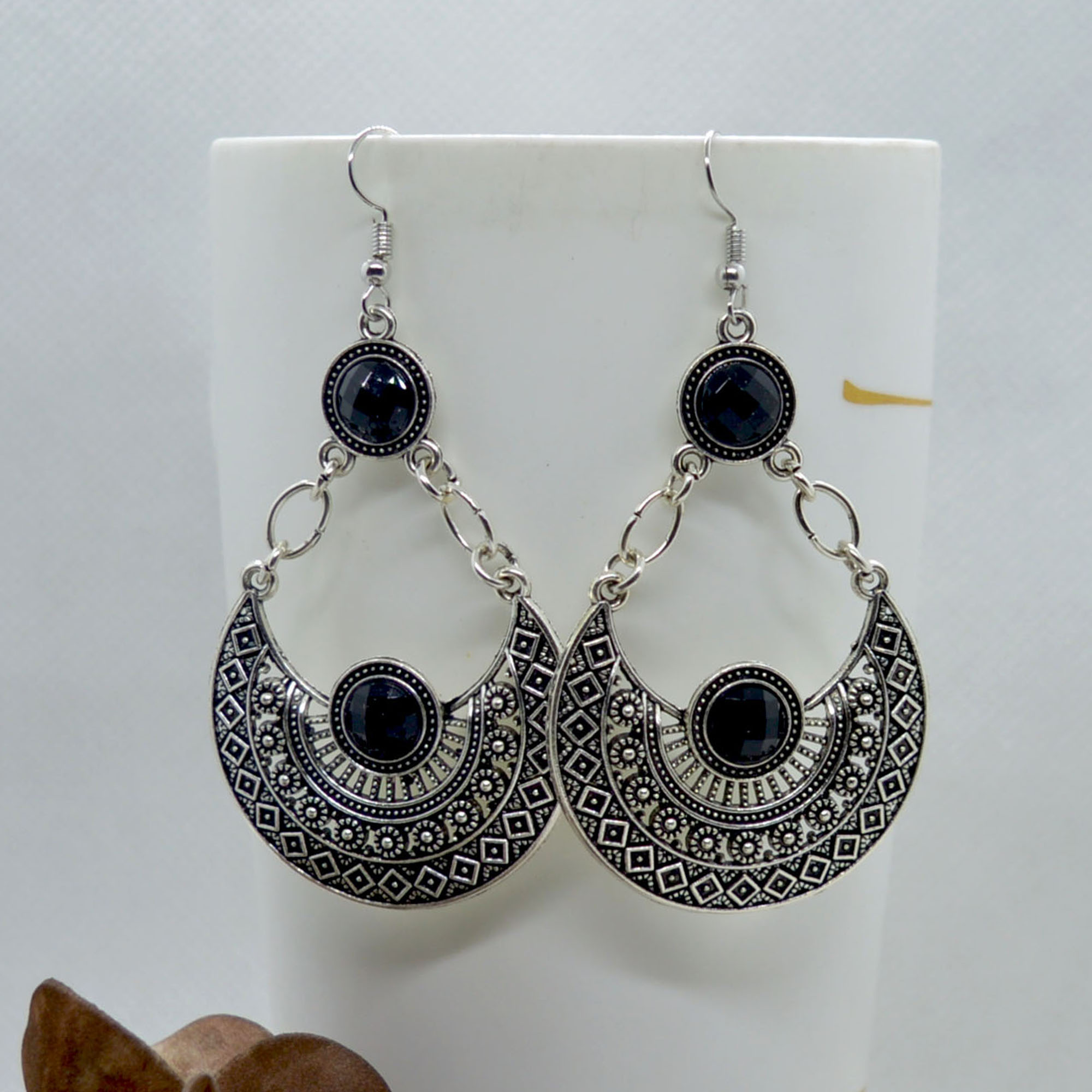 Combo of 4 Silver/Golden Stoned Long Drop Earrings For Women - Image 7
