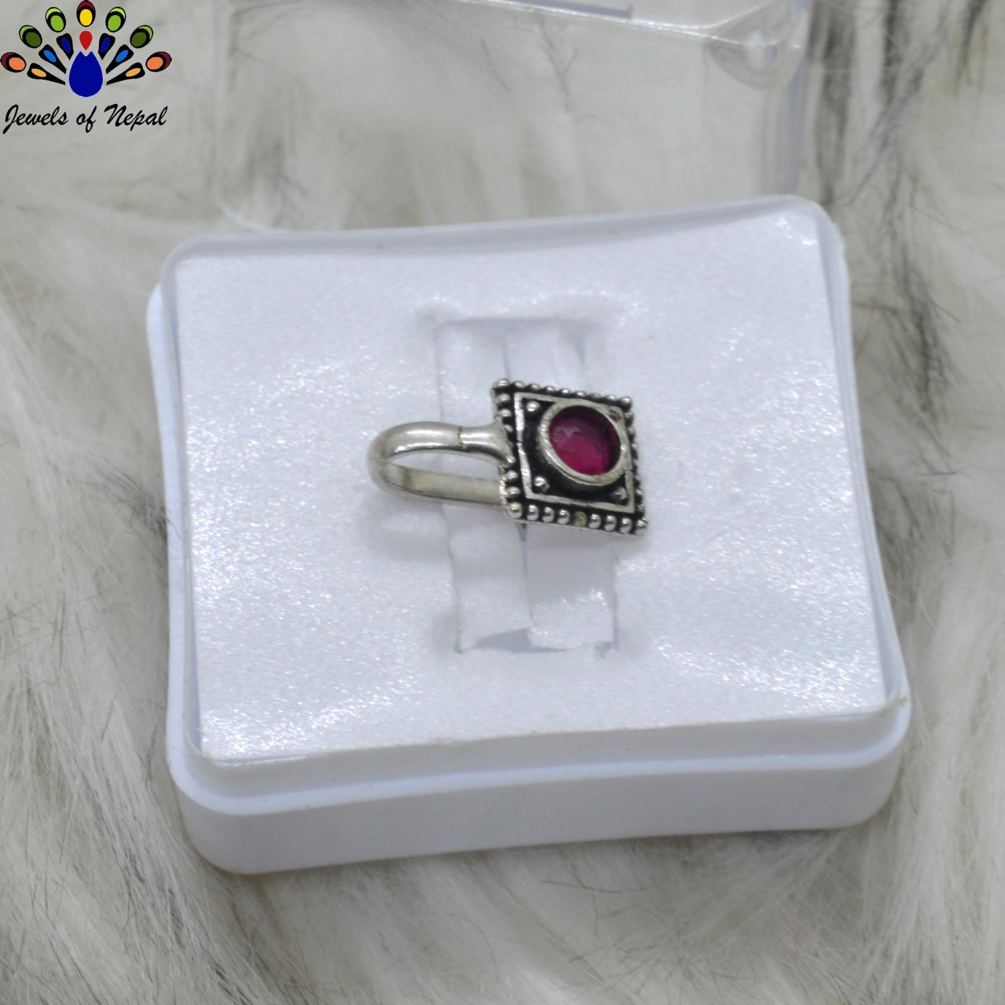 Oxidized Silver Toned Stone Clip on Nose Ring / Nathi/ Nathiya For Women- 1pc - Image 21