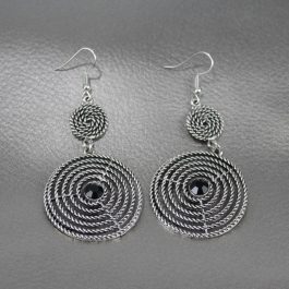 Silver/Golden Twisted Double Layered Dangle Earrings
