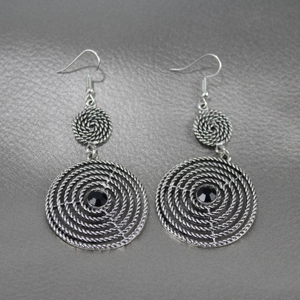 Silver/Golden Twisted Double Layered Dangle Earrings