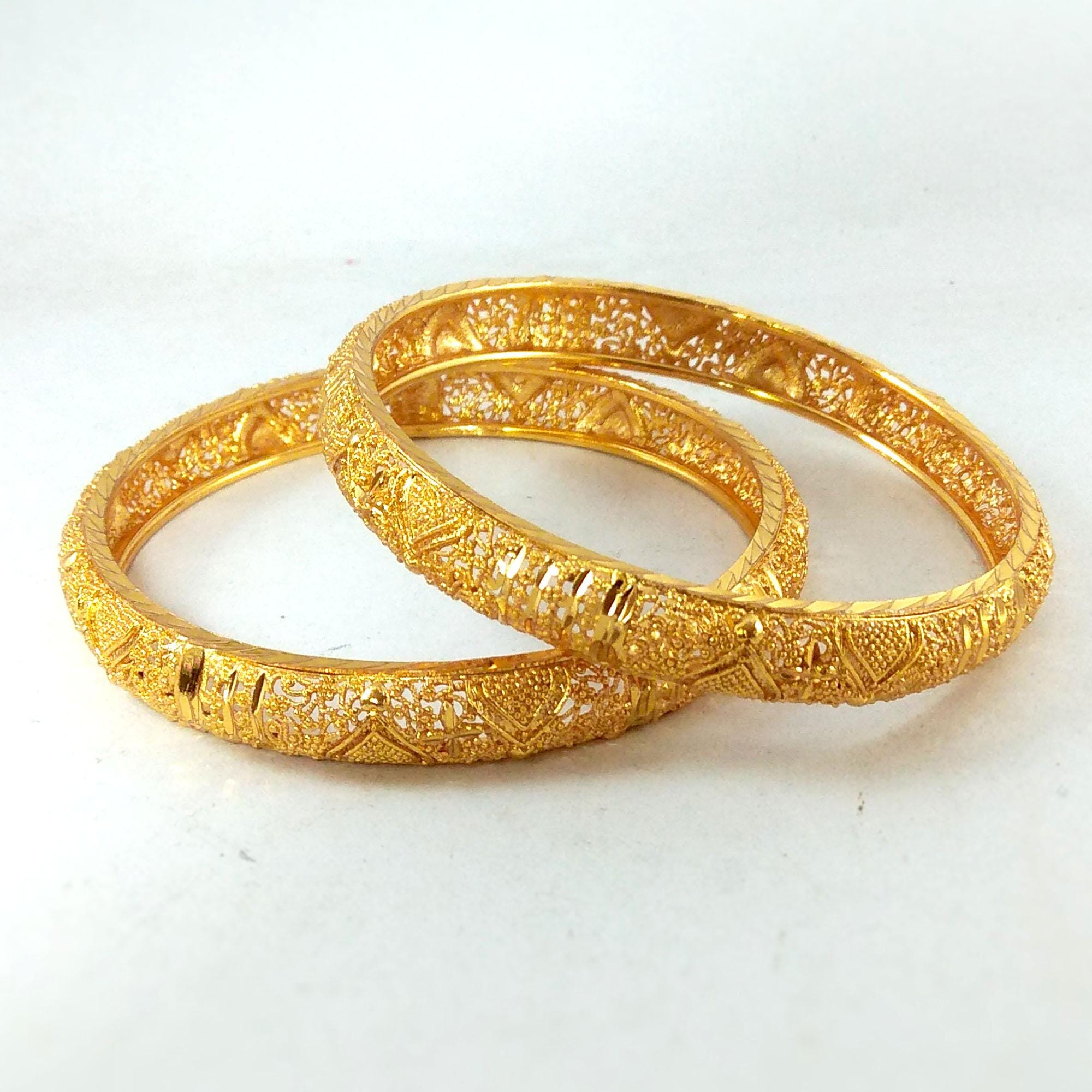 Gold Plated Self Patterned Bala For Women- 2 Pcs - Image 2
