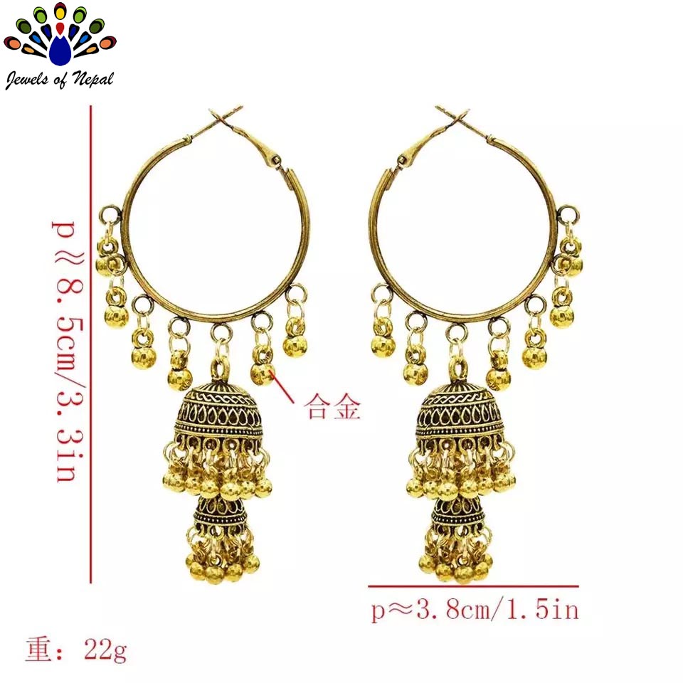 Ethnic Style Gypsy Pinjada Drop Earrings for Women - Image 4