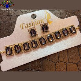 Crystal Choker and Ear Studs Set by Jewels of Nepal
