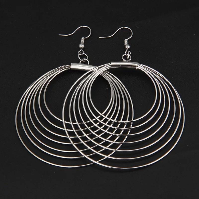 Light Round Multi Layered Metallic Danglers