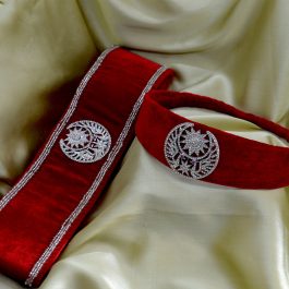 Jewels Of Nepal Velvet Bridal Crown and Belt For Women