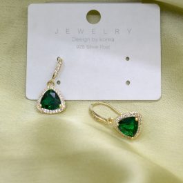 Jewels Of Nepal S925 Green CZ Stone Drop Earrings For Women