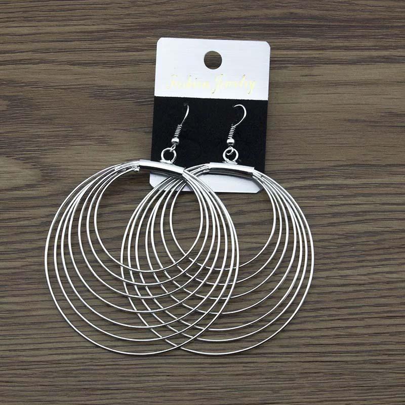 Light Round Multi Layered Metallic Danglers - Image 2
