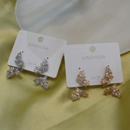 Jewels of Nepal S925 Trendy Elegant CZ Stones Studded Angel Wing Ear Studs For Women