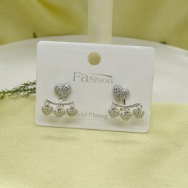 Jewels of Nepal Stone Studded Love Designed Double Sided Earrings For Women
