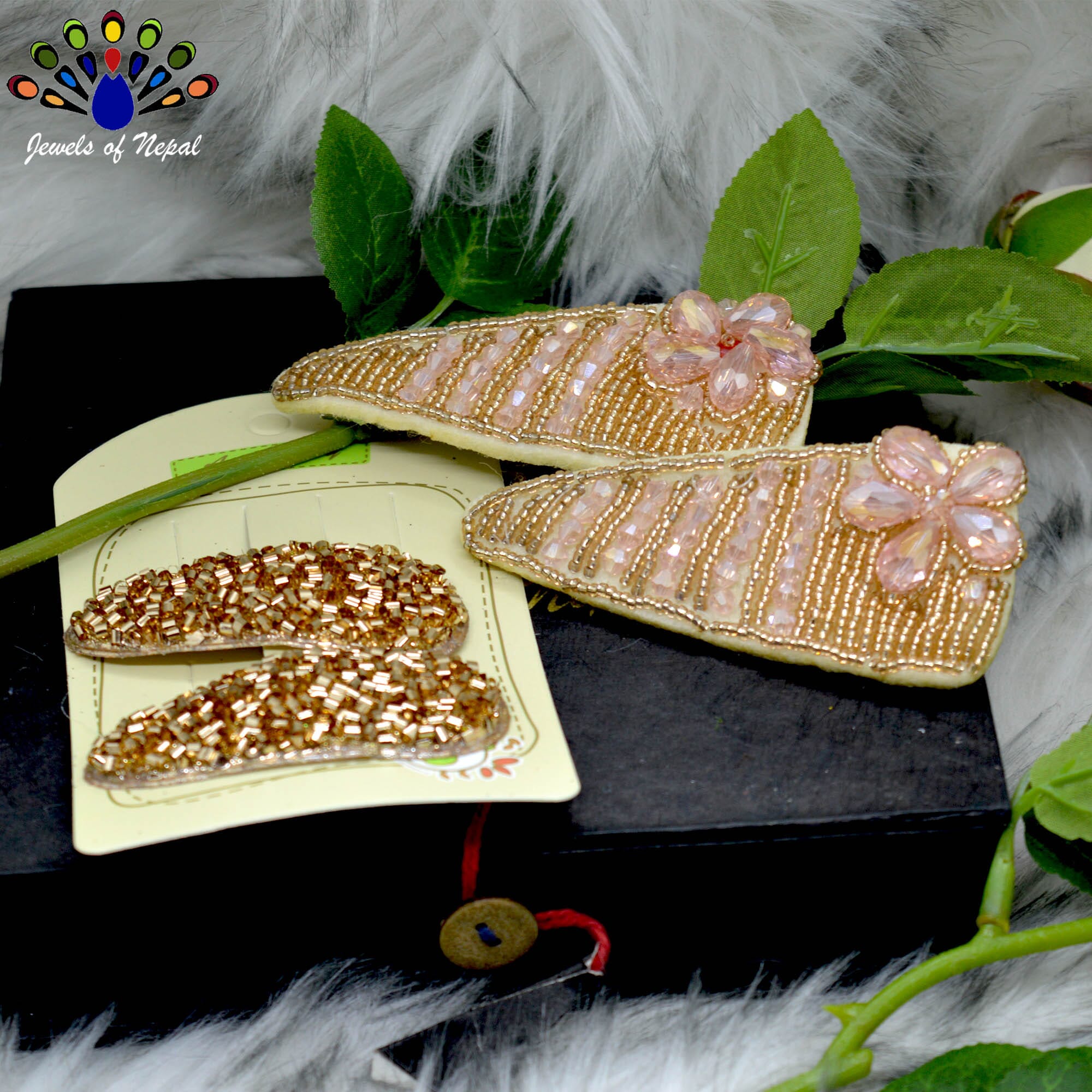 Jewels of Nepal- Combo of Teen Style Hair Clip Set For Women- 4 pcs - Image 14