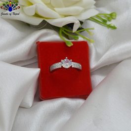 Jewels of Nepal American Diamond Studded Adjustable Finger Ring For Women