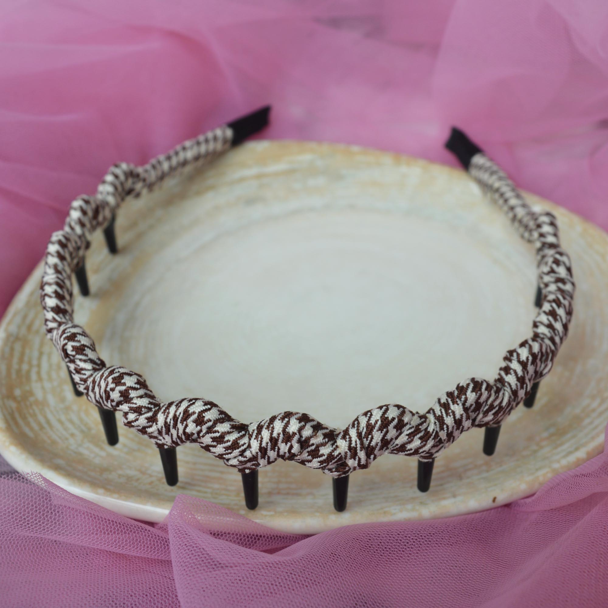Jewels Of Nepal Checkered Wavy Style Hair Band/ Hairband For Women - Image 6