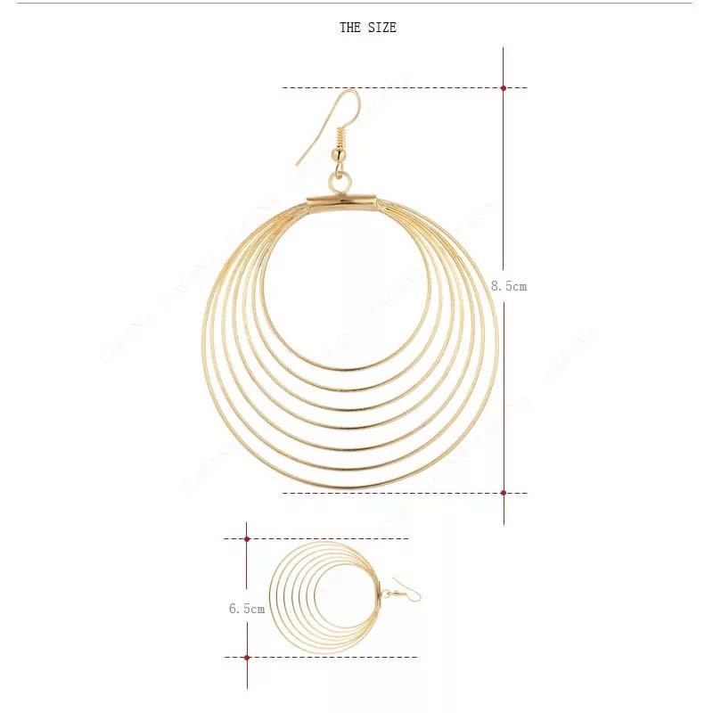 Light Round Multi Layered Metallic Danglers - Image 3