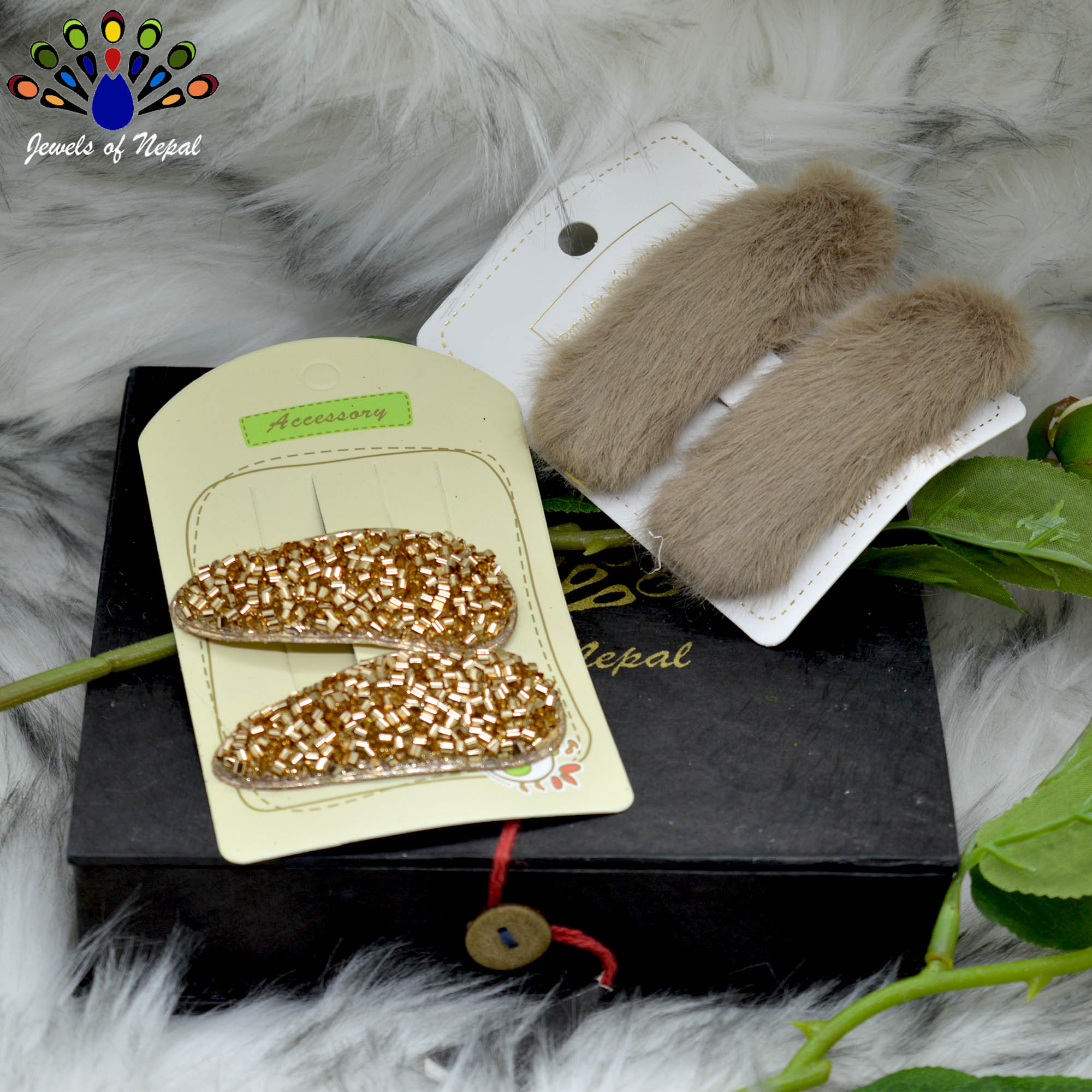 Jewels of Nepal- Combo of Teen Style Hair Clip Set For Women- 4 pcs - Image 21
