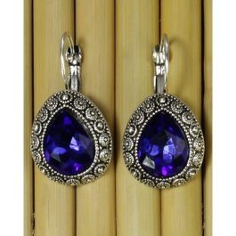Oval Stone Drop Lever Back Earrings For Women