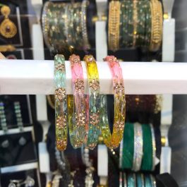 Jewels Of Nepal Multicolored Glass Bangles For Women