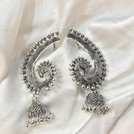 Jewels Of Nepal Oxidized Jhumki Earrings For Girls