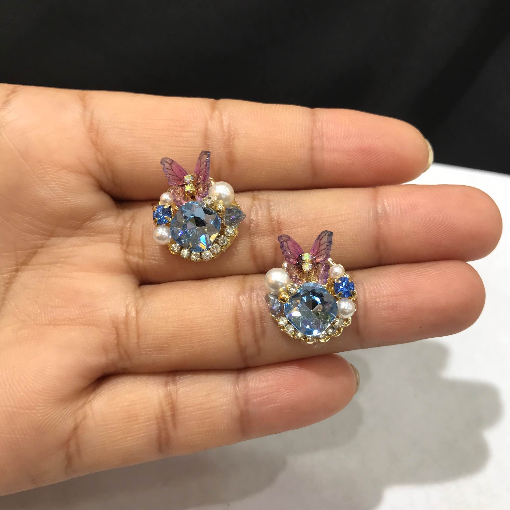 Jewels Of Nepal Rainbow Crystal Flower Korean Earring For Women - Image 5