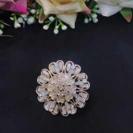 Jewels Of Nepal CZ Flower Brooch For Women